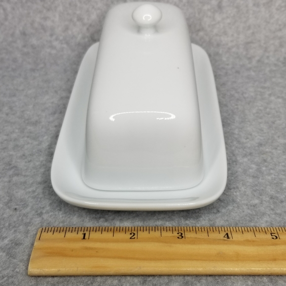 BIA Cordon Bleu White 1/4lb Covered Butter Dish Butter Keeper Knob Handle - Picture 8 of 10